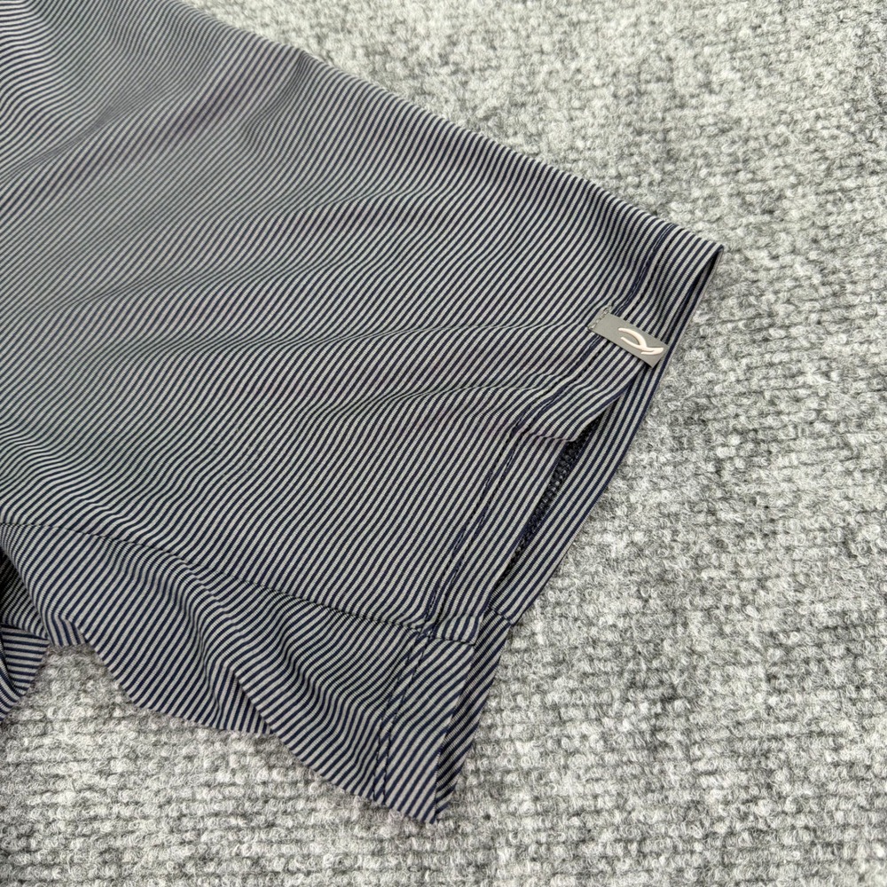 Kjus Polo Shirt Men Medium Gray Navy Stripe Performance Exmoor Country Club 1896 - Picture 7 of 14